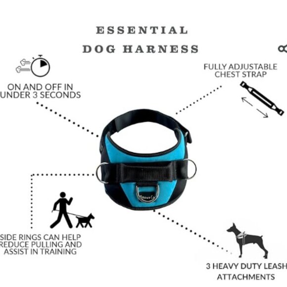 NWT ShawnCo Essential Dog Harness in Sea foam M Medium - Picture 3 of 11